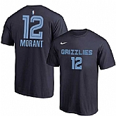 Memphis Grizzlies 12 Ja Morant Navy Nike T-Shirt,baseball caps,new era cap wholesale,wholesale hats